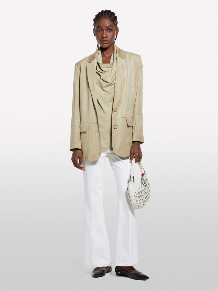Military green draped top - blouses pour femme - Kaki | Sisley image number 1
